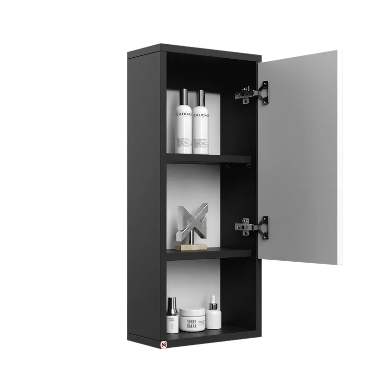 Alacena Mobel 70 · Negro — vista abierta