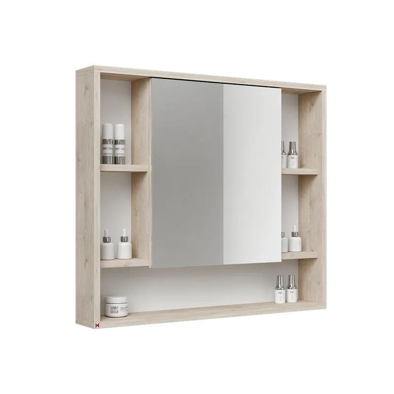 Botiquín con espejo 80×70 · Pino Aland Blanco